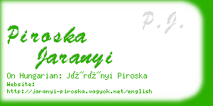 piroska jaranyi business card